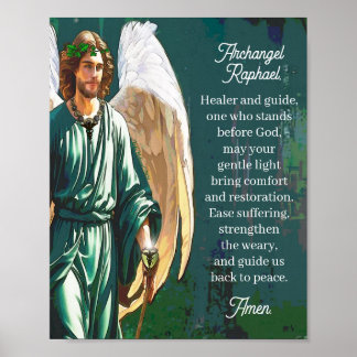 Ärkeängel Rafael Läkningsbön Väggkonsttryck Poster