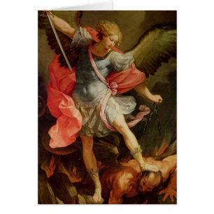 Ärkeängeln Michael som besegrar Satan Hälsningskort