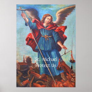 Ärkeängeln St Michael skyddar oss affischen Poster