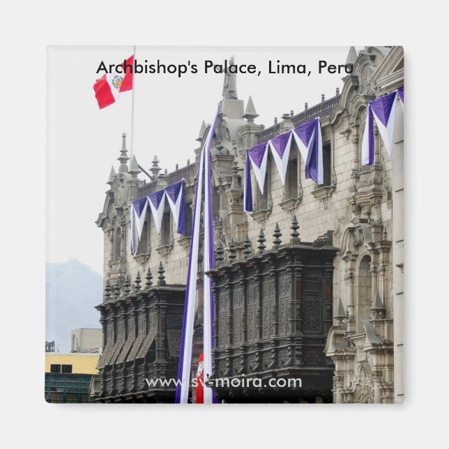 Ärkebiskopspalatset med Jealousy Balconies Lima Magnet (Framsidan)