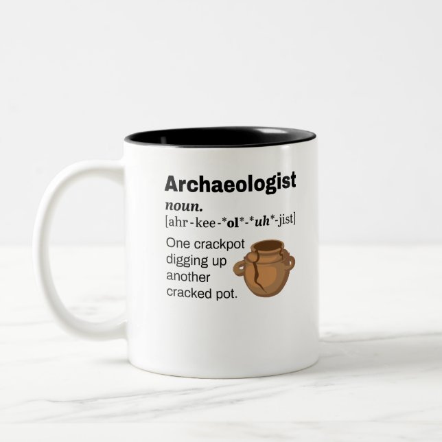 Arkeolog Definition Crackpot Två-Tonad Mugg (Vänster)