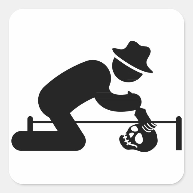 Arkeolog Fyrkantigt Klistermärke (Framsida)