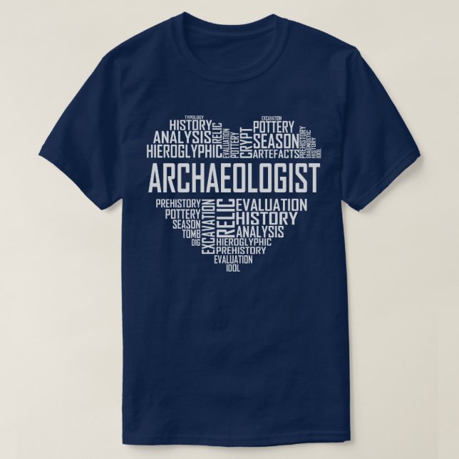 Arkeolog Heart T Shirt (Design framsida)