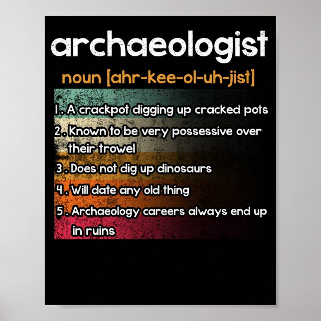 Arkeologen Arkeologidefinition Poster (Framsidan)