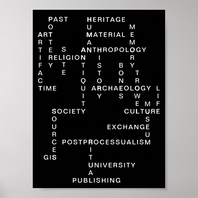 Arkeologi och antropologi korsord pussel poster (Framsidan)