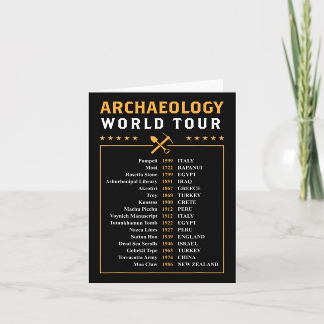 Arkeologi World Tour Archeolog Gift Kort (Framsida)