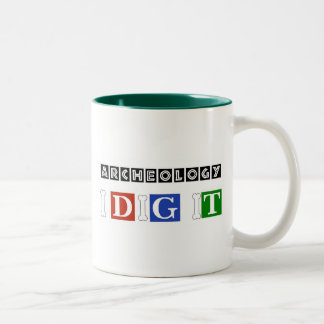 Arkeologin gräver jag den Två-Tonad mugg