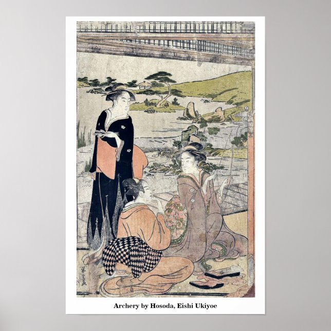 Arkeri av Hosoda, Eishi Ukiyoe Poster (Framsidan)