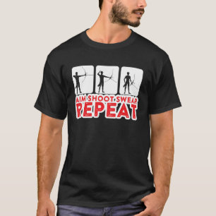 Arkerimål Shoot Swear Repeat T Shirt