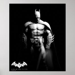 Arkham City Batman Black and White Wide Pose Poster
