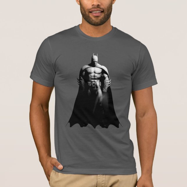 Arkham City | Batman Black and White Wide Pose Tee Shirt (Framsida)