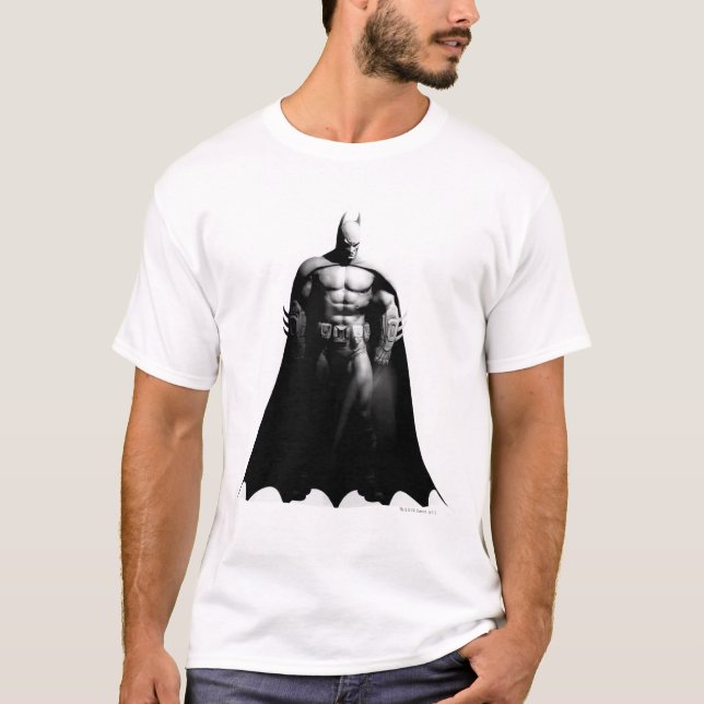 Arkham City | Batman Black and White Wide Pose Tee Shirt (Framsida)