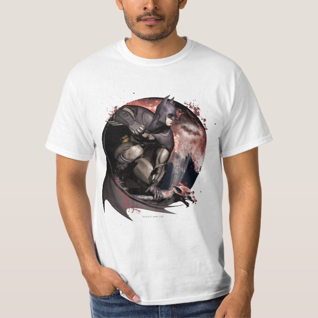 Arkham City Batman Måne Tee Shirt (Framsida)