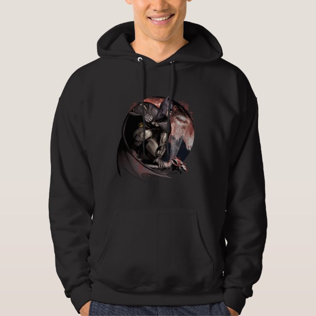 Arkham City Batman Måne Tröja Med Luva (Framsida)