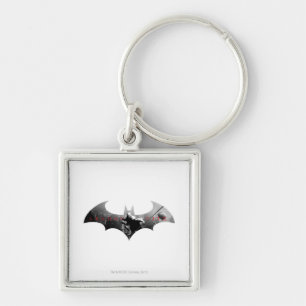 Arkham City Fladdermus Symbol Fyrkantig Silverfärgad Nyckelring