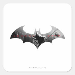 Arkham City Fladdermus Symbol Fyrkantigt Klistermärke