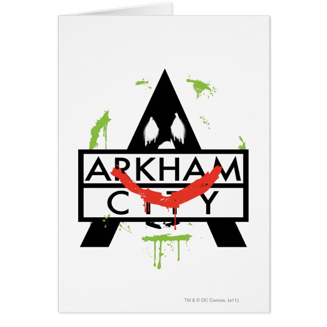 Arkham City Icon w/ Joker marks 2 Hälsningskort (Framsidan)