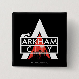 Arkham City Logotyp White Knapp