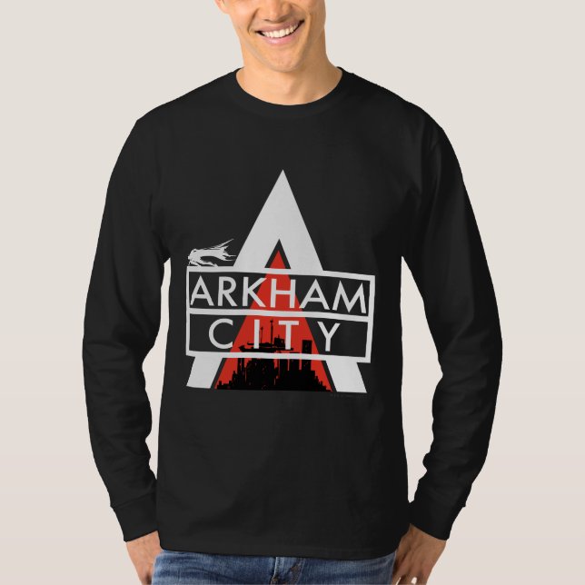 Arkham City Logotyp White Tee Shirt (Framsida)