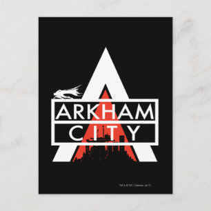 Arkham City Logotyp White Vykort