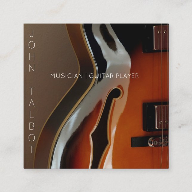 Arkitar Guitar Player Anpassningsbar Square, Affär Fyrkantigt Visitkort (Framsida)