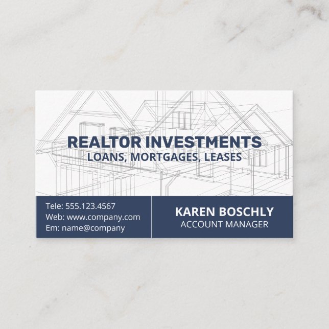 Arkitect-blåkopia | Bygg Visitkort (Framsida)