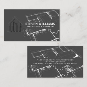 Arkitect Construction Logotyp Blåavtryck Visitkort