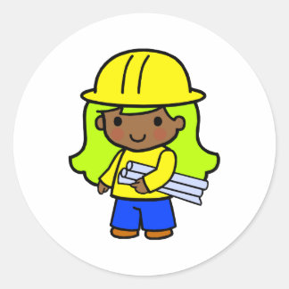 Arkitect Girl 1 Runt Klistermärke