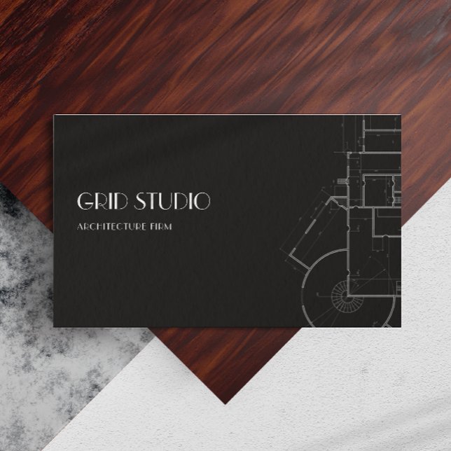 Arkitect-Professionell, Qr-kod, svart Visitkort (Architect Professional Branding Qr Code Black Business Card)