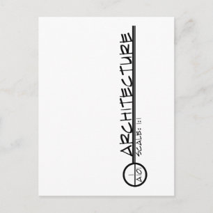 Arkitecture Teckning Title Postcard (mörk) Vykort