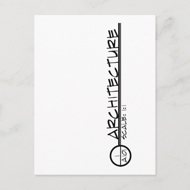 Arkitecture Teckning Title Postcard (mörk) Vykort (Framsida)