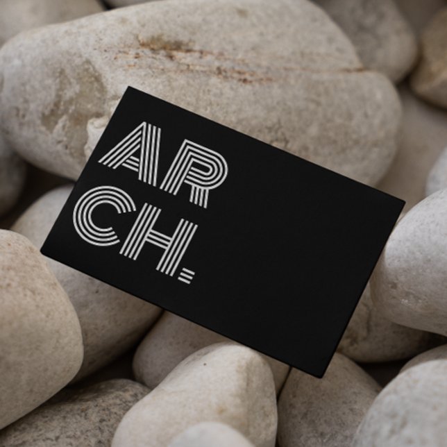 Arkitekt-Anpassningsbar - lägg till Logotypen svar Visitkort (Architect Custom Add Your Logo Black And White Business Card)