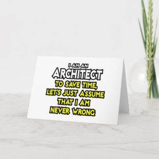 Arkitekt...antar att jag aldrig har fel kort