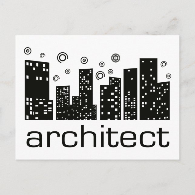 Arkitekt Byggnader Cool design! Vykort (Framsida)
