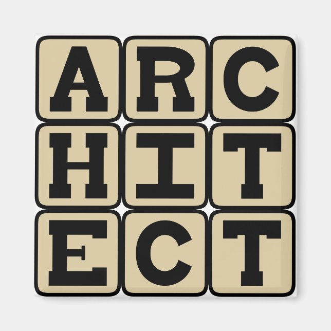 Arkitekt, byggnadsdesigner magnet (Framsidan)
