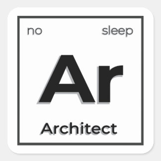 Arkitekt dekal periodiska systemets element stil fyrkantigt klistermärke