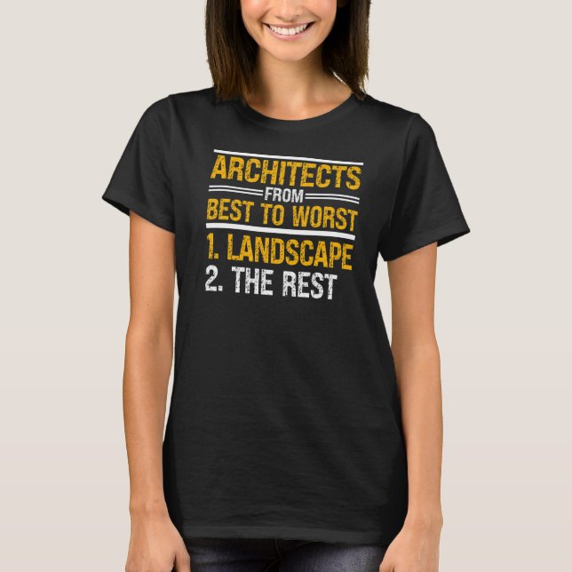 Arkitekt från bästa till sämsta strukturarkitektur t shirt (Framsida)