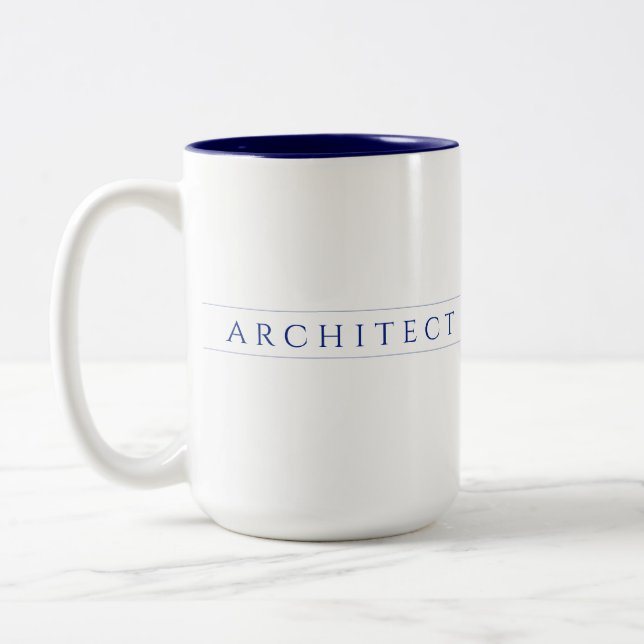 ARKITEKT Hög marin tvåtons mugg (Vänster)