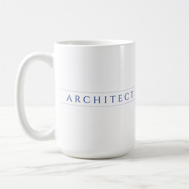 ARKITEKT Hög Vit Mugg / Marinblå (Vänster)