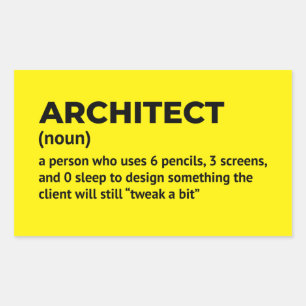 Arkitekt Humor Definition Design Rektangulärt Klistermärke