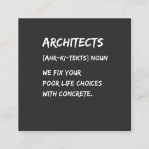 Arkitekt Humor – Vi Fixar Dina Livsval Fyrkantigt Visitkort