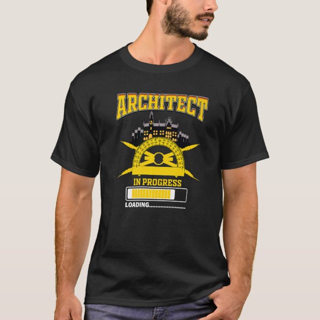 Arkitekt i framåtskridande arkitekturgraduati t shirt (Framsida)