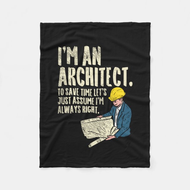 Arkitekt - jag är arkitekt fleecefilt (Framsidan)