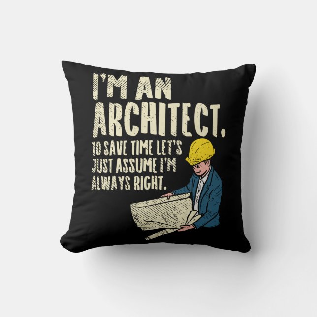 Arkitekt - jag är arkitekt kudde (Framsida)