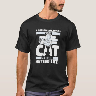 Arkitekt Katt Byggnader Civil Hus Arkitektur T Shirt