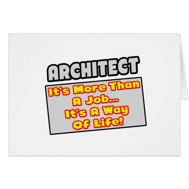 Arkitekt.. mer än jobb, livsstil hälsningskort (Framsidan Horizontal)