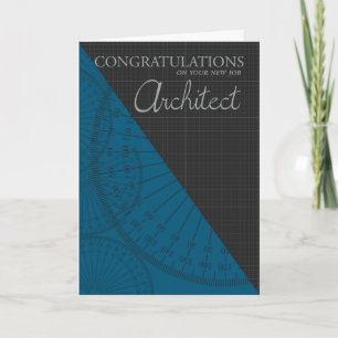 Arkitekt - nytt jobb - snyggt med grafpapper kort