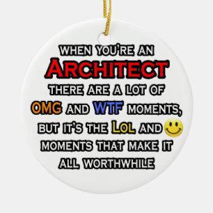 Arkitekt ... OMG WTF LOL Julgransprydnad Keramik