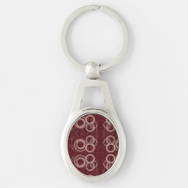 Arkitekt Ovalt Silverfärgad Nyckelring (Framsidan)