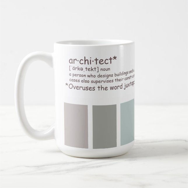 Arkitekt. Överskrider Juxtaposition Coffee Mugg (Vänster)